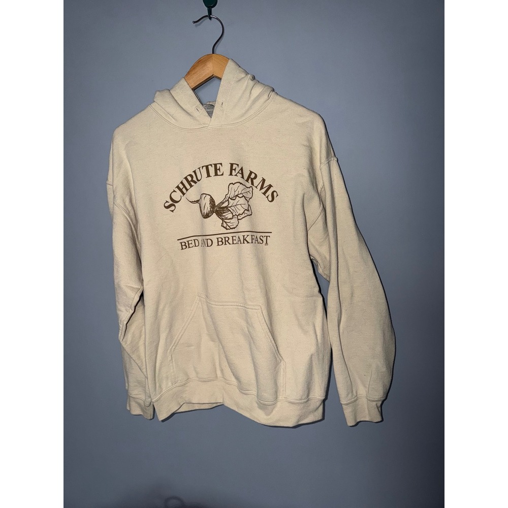 Gildan The Office Schrute Farms Bed and Breakfast‎ Hoodie Sand Mens Medium M